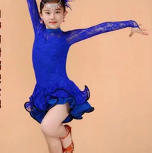 #1094 Ballroom Dancing Dresses For Kids Salsa Tango Ruffle Skirt Child Latin Dance Costume Latin Dance Dress For Girls