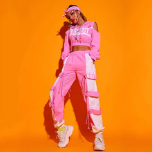 #HH7155 Pink and White Hip Hop 2 Piece Set