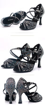 #B1166 Women's Rhinestone Latin Tango Salsa Ballroom dance shoes
