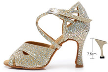 #B0033 Latin Ballroom Salsa Glitter Dance Shoes