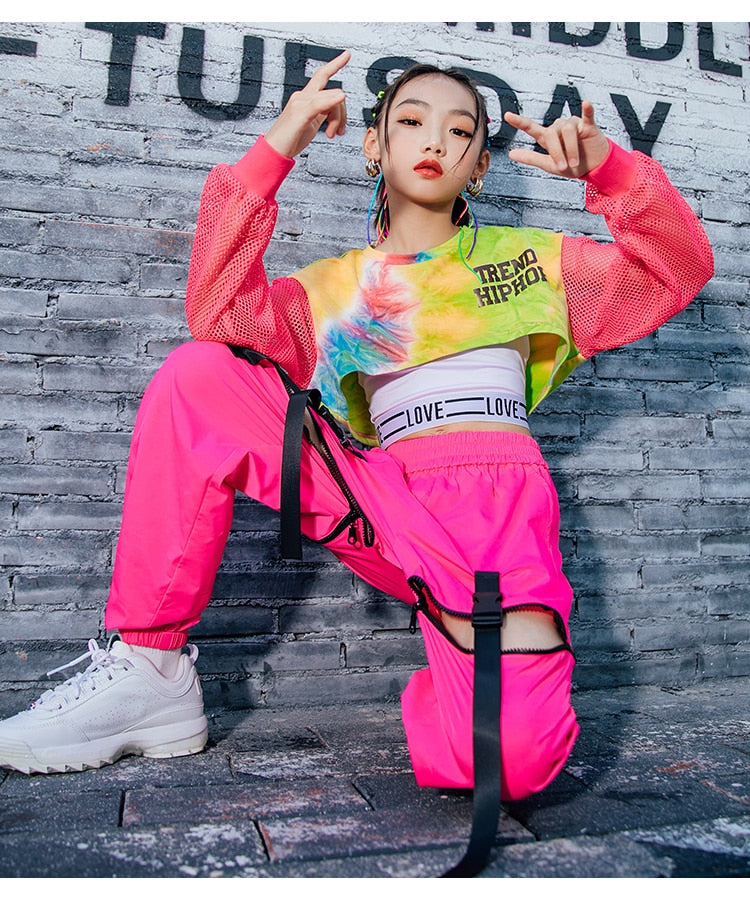 Obsessions #HH8317 Hip-Hop Street Dance - Girl Sets- K-pop Outfit Crop Tops  Cargo Pants