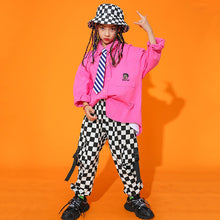 HH5810 Hip Hop - Loose Long Sleeve Pink Shirt -Casual Plaid Pants -Hat Not included