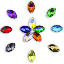 #C335 Sew On Leaf Shape Flatback Crystal Rhinestones- Crafts-Costumes