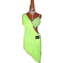 #L422 Elegant Neon Green -Thick Fringe-Stage -Ballroom -Dance Competion Latin Dress