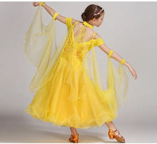 #B101 Floating Sleeves Childs Modern Dance Costumes-Ballroom Dress- Girls Ballroom Competition Dress