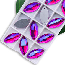 #C335 Sew On Leaf Shape Flatback Crystal Rhinestones- Crafts-Costumes