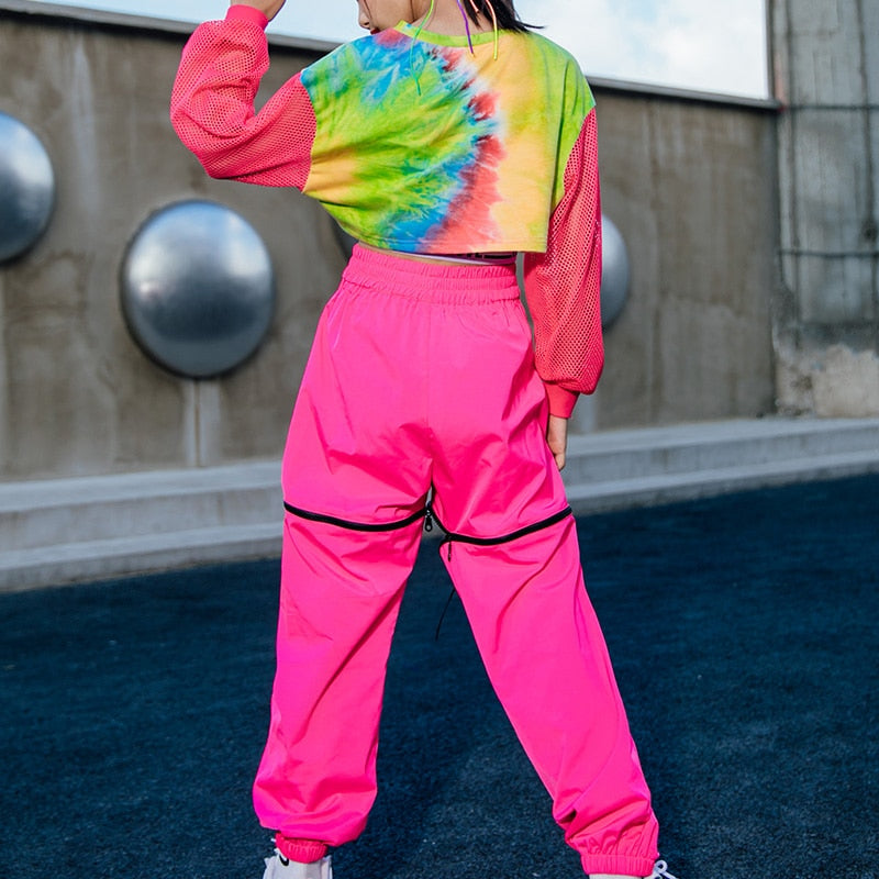 HH6318 Hip Hop Multi-Color Crop Tops Pink Hip-Hop Pants -Street Dance –  OBSESSIONS DANCEWEAR & ACCESSORIES