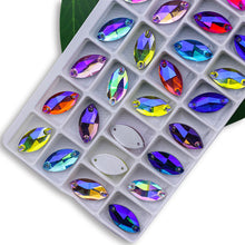 #C335 Sew On Leaf Shape Flatback Crystal Rhinestones- Crafts-Costumes