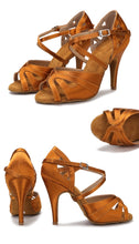 L337-1 Womens Lt Skintone Silk Satin -Latin -Tango -Salsa -Ballroom Shoes