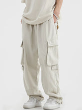 HH006 Hip Hop Cargo Pants -Hip Hop White Cargo Trousers - Streetwear Loose Casual Pants