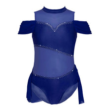 #D882  Girls Ballet Leotards -Dance Costume -Sleeveless Off-Shoulder -Rhinestones on Straps