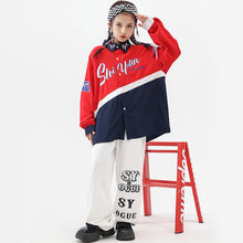 HH146 Kids Hip Hop Outfit -Oversize Shirt -White Cargo Pants For Girls -Boys - Rap Dance Costumes