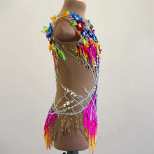 #R331 Stunnig Sleeveless Rhythmic Gymnastics - Rhinestone Competition Costume