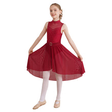 #L00262 Girls Lyrical Dance Dress -Sleeveless  Rhinestone Ballet Dresses -Figure Skating