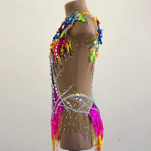 #R331 Stunnig Sleeveless Rhythmic Gymnastics - Rhinestone Competition Costume