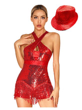 #L110 Women Fringe Latin-Jazz Costumes with Hat - Prom- Party -Dance Performance