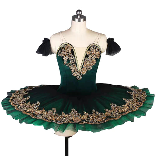 #TT228 Dark Green Pre-Professional Classical Pancake Performance Tutu