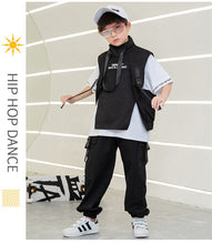 #H0043 Black  Hip Hop T Shirt -Vest Tactical Cargo Pants