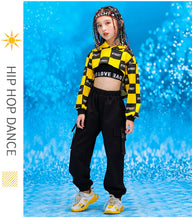 #HH451 Hip Hop Jazz Dance Costume- Crop Hoodie-Pants-Crop Top