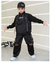 HH901 Hip Hop Sweatshirt -High Neck Vest- Tactical Cargo Pants