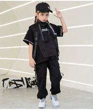 #H0043 Black  Hip Hop T Shirt -Vest Tactical Cargo Pants