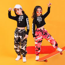 #HH450 Hip Hop Jazz Costumes -Crop Shirt -Camouflage Casual Pants