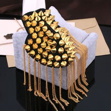 #E112 Jacket Vintage Tassel Chain Epaulette