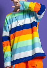 #HH458 Girls Striped Crop Top Cargo Pants -Boys Hip Hop Rainbow T-Shirt Shorts and Cargo Pants