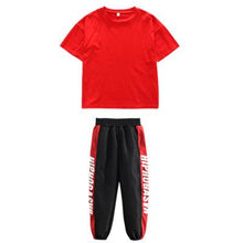 #HH99972 Short Sleeve Shirts Hip Hop -Jazz Dance Costume for Girls Boys Jogger Pants Streetwear