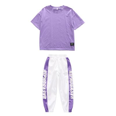 #HH99972 Short Sleeve Shirts Hip Hop -Jazz Dance Costume for Girls Boys  Jogger Pants Streetwear