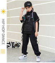 #H0043 Black  Hip Hop T Shirt -Vest Tactical Cargo Pants