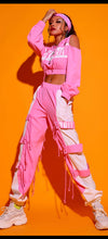 #HH7155 Pink and White Hip Hop 2 Piece Set