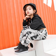 #H332 Hip Hop Crop Hoodie -Comic Pants For Girls and Boys