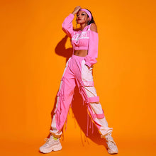 #HH7155 Pink and White Hip Hop 2 Piece Set