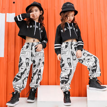 #H332 Hip Hop Crop Hoodie -Comic Pants For Girls and Boys