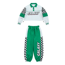 #HH460 Hip Hop Contrast Polo Shirt- Plaid Pants-  Crop Top -Skirt Sets