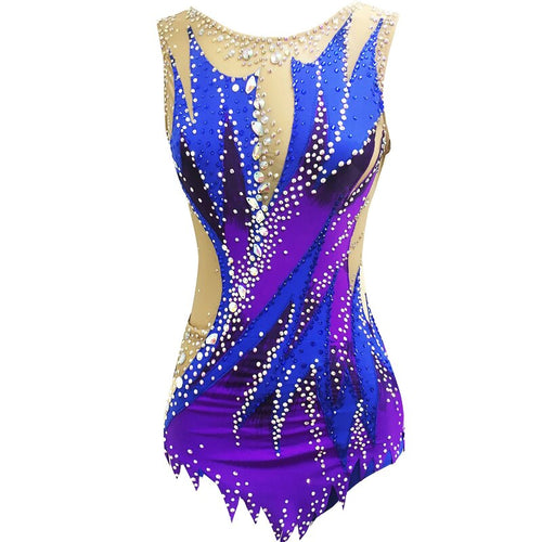 SK558 Adult -Childs Artistic Gymnastics Leotards - Jeweled- Sleeveless Figure Skating Dress