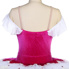 #TT555 Rose Red Velvet Bodice -Pre-Professional Performance Tutu- White Tulle