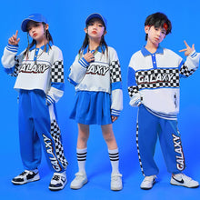 #HH460 Hip Hop Contrast Polo Shirt- Plaid Pants-  Crop Top -Skirt Sets