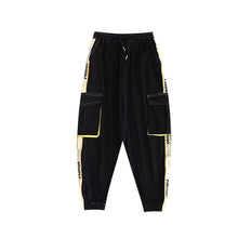 HH7192 NEW!! Hip Hop Dance Costume -Girls Yellow Crop Tops Black Cargo Pants