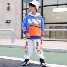 #H469 Boys Hip Hop Contrast Hoodies - Cargo Pants -Patchwork Sweatshirt -Dance- Streetwear