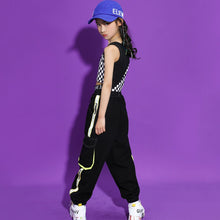 HH7192 NEW!! Hip Hop Dance Costume -Girls Yellow Crop Tops Black Cargo Pants