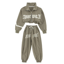 #HH4511 Girls Hip Hop Clothes -Grey Long Sleeves- Short Jacket- Pants-Urban Streetwear- Performance