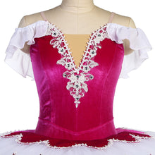 #TT555 Rose Red Velvet Bodice -Pre-Professional Performance Tutu- White Tulle