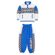 #HH460 Hip Hop Contrast Polo Shirt- Plaid Pants-  Crop Top -Skirt Sets