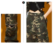 #HH4501 Modern Girls Hip Hop Performance Costume- Camouflage Pants- Crop Kpop Outfit-  Street Wear