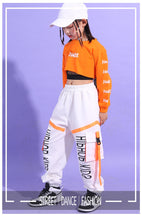 #H468 Hip Hop Girls Crop Top Contrast Cargo Pants -Boys Sweatshirt Joggers - Streetwear