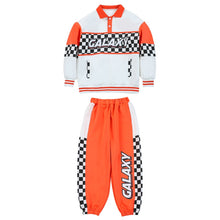 #HH460 Hip Hop Contrast Polo Shirt- Plaid Pants-  Crop Top -Skirt Sets