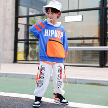 #H469 Boys Hip Hop Contrast Hoodies - Cargo Pants -Patchwork Sweatshirt -Dance- Streetwear