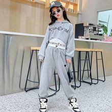 #H3381 Girls Hip Hop Fashion Tracksuit - 3pcs Vest+Hoodie+Pants- 5-14 Years